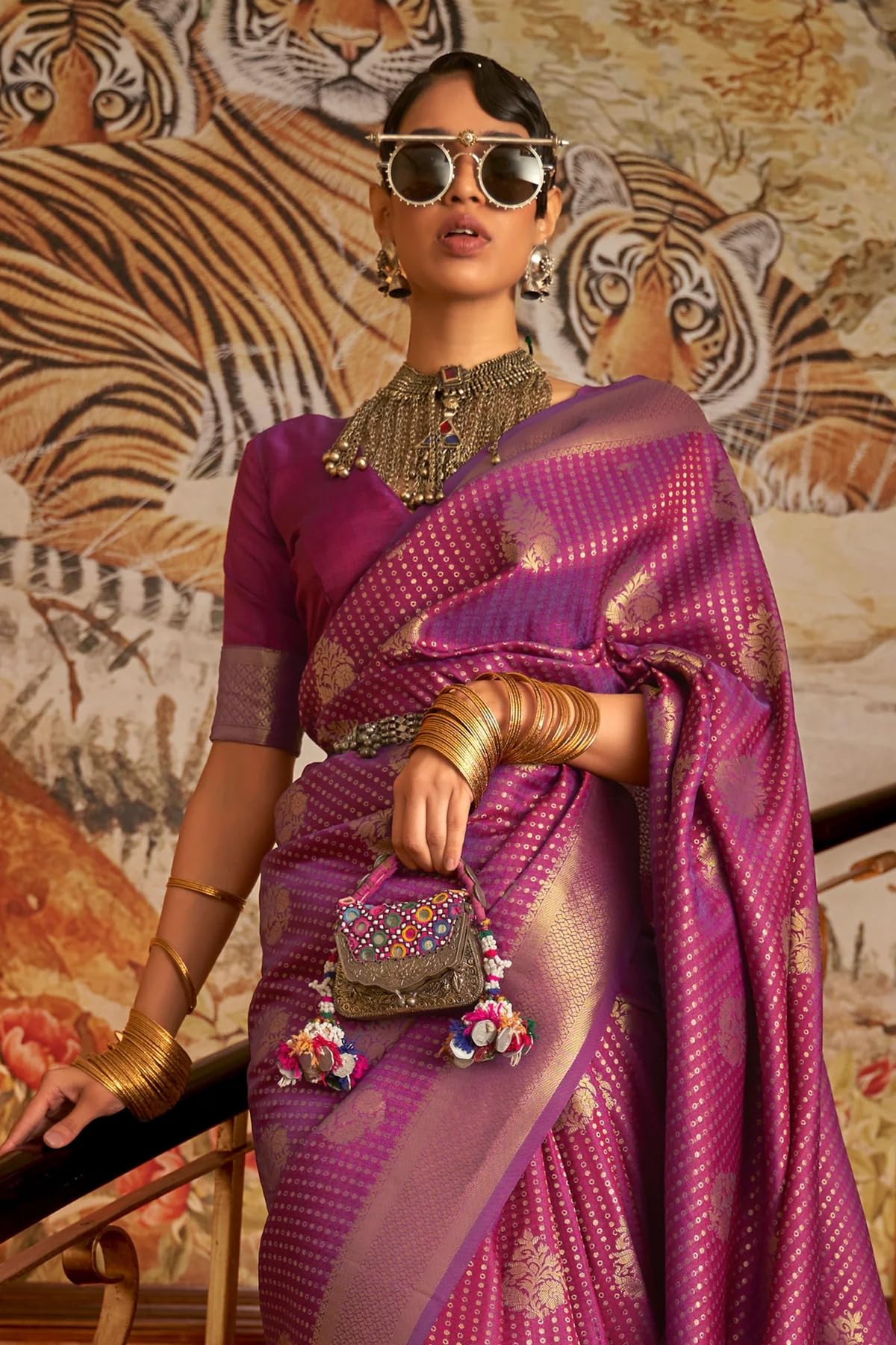 Shop Abharana's Signature Collection: Organic Silk Sarees in Olive Green, Pastel Pink, and Deep Magenta